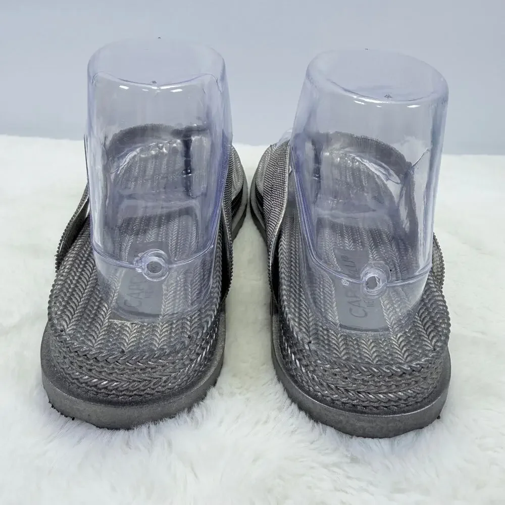 Capelli Silver Rhinestone Bling Womens Flip Flops Size 7 NWOB